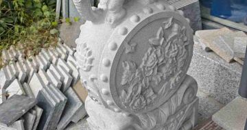 安庆芝麻白抱鼓石 庭院抱鼓石