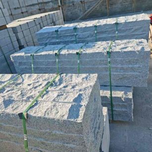 安庆芝麻白自然面整石 坐凳