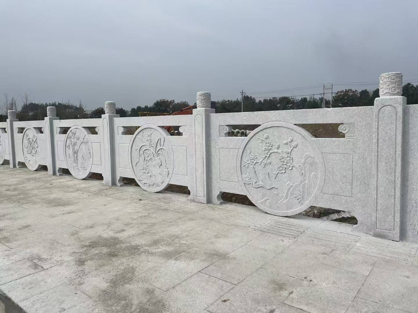 安庆芝麻白河道栏杆 石材栏杆